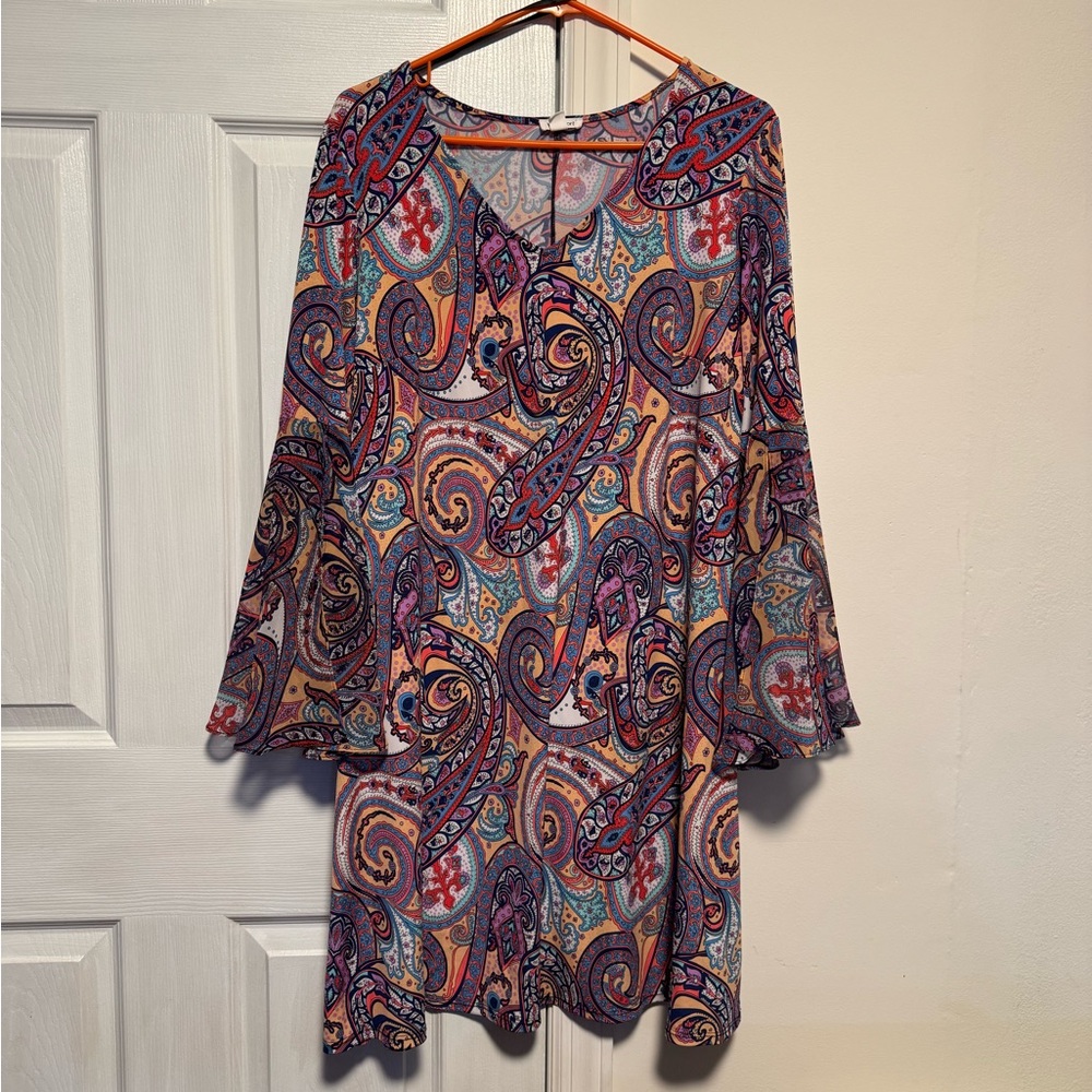 Paisley Print V-Neck dress